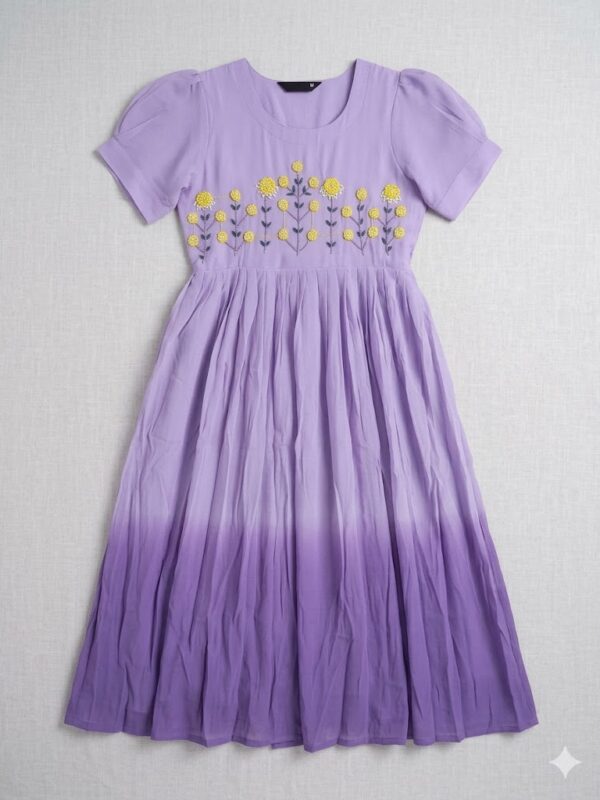 Multi Colour Mul-Chanderi Frock